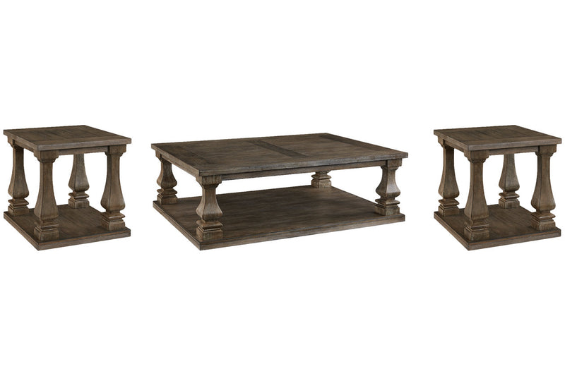 Johnelle Gray Coffee Table and 2 End Tables -  Ashley - Luna Furniture