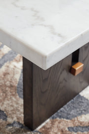 Burkhaus White/Dark Brown Coffee Table and 2 End Tables Set from Ashley - Luna Furniture