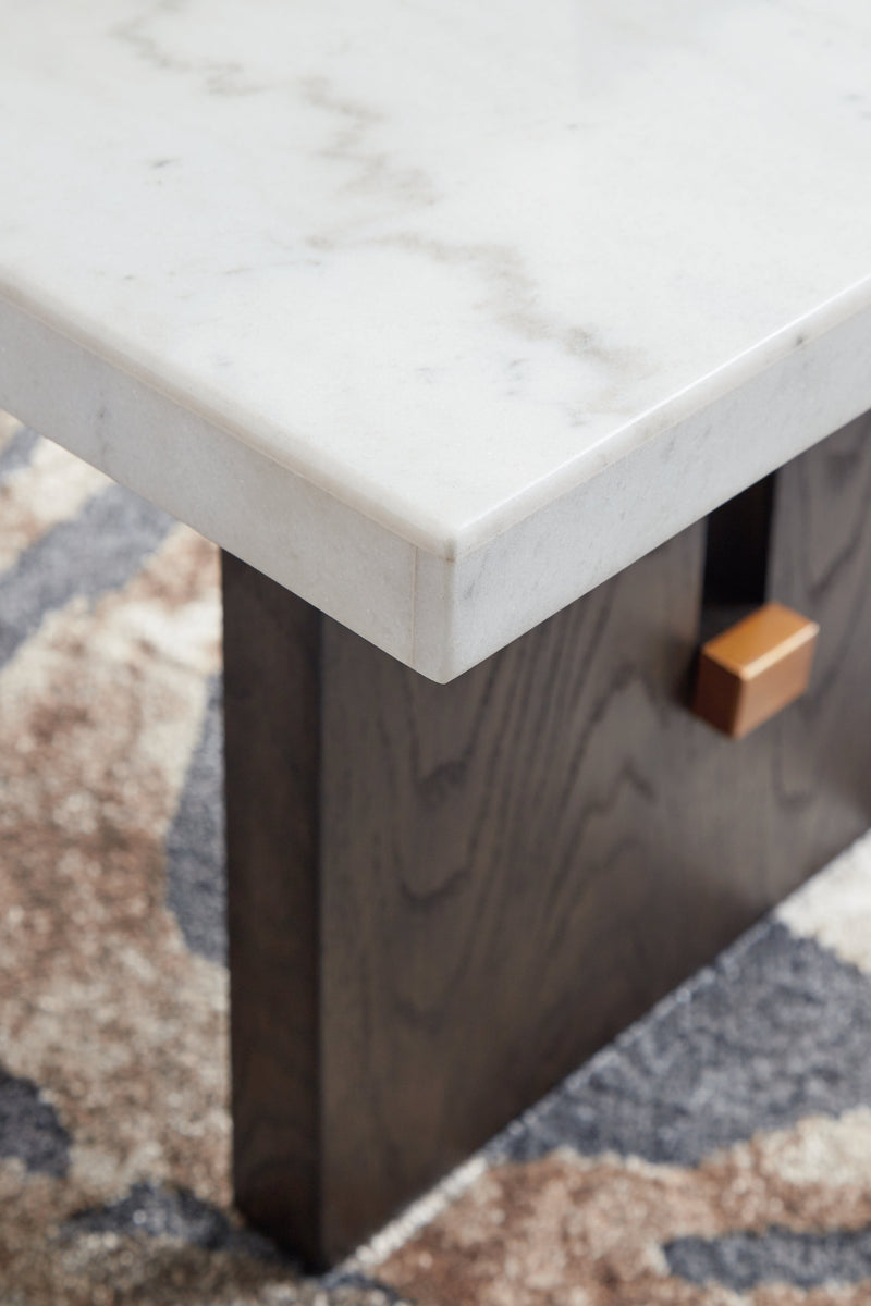 Burkhaus White/Dark Brown Coffee Table and 2 End Tables Set from Ashley - Luna Furniture