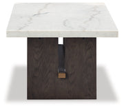 Burkhaus White/Dark Brown Coffee Table and 2 End Tables Set from Ashley - Luna Furniture