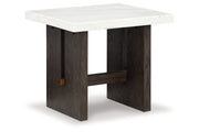 Burkhaus White/Dark Brown Coffee Table and 2 Ends -  Ashley - Luna Furniture