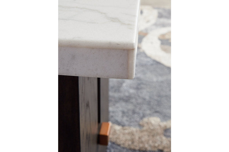 Burkhaus White/Dark Brown Coffee Table and 2 Ends -  Ashley - Luna Furniture