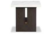 Burkhaus White/Dark Brown Coffee Table and 2 Ends -  Ashley - Luna Furniture