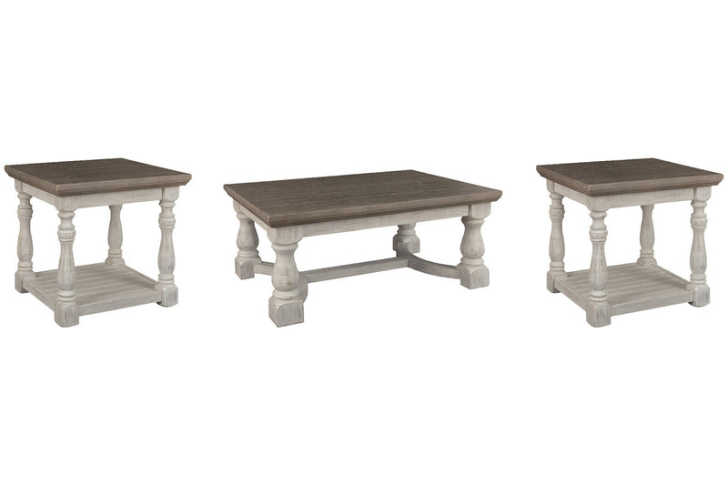 Havalance Gray/White Coffee Table and 2 End Tables -  Ashley - Luna Furniture
