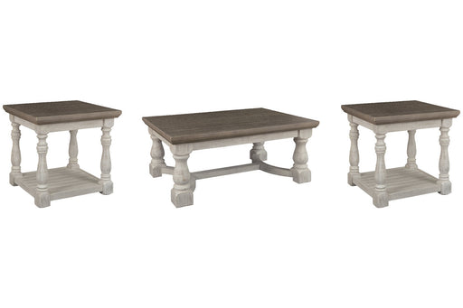 Havalance Gray/White Coffee Table and 2 End Tables -  Ashley - Luna Furniture