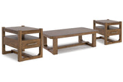 Cabalynn Light Brown Coffee Table and 2 End Tables -  Ashley - Luna Furniture