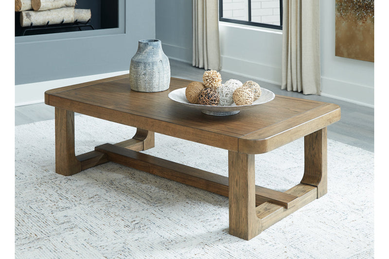 Cabalynn Light Brown Coffee Table and 2 End Tables -  Ashley - Luna Furniture