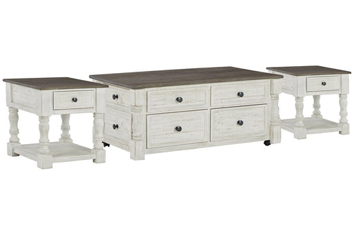 Havalance White/Gray Lift Top Coffee Table and 2 End Tables -  Ashley - Luna Furniture