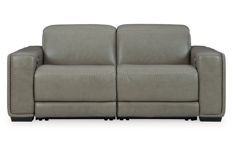 Correze Gray 2-Piece Power Reclining Sectional Loveseat -  Ashley - Luna Furniture