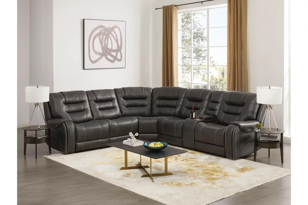 Wasson 6-Piece Gray Dual Power Reclining Sectional