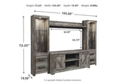 Wynnlow Gray 4-Piece Entertainment Center -  Ashley - Luna Furniture