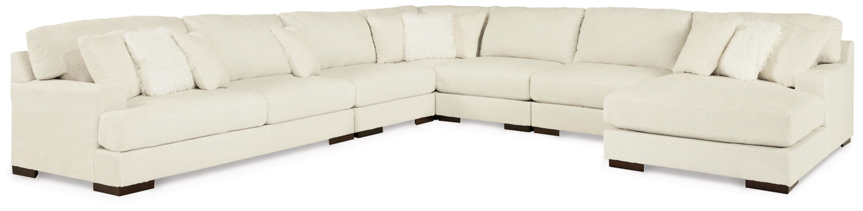 Zada 6-Piece Ivory Sectional with Chaise