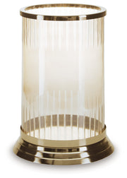Aavinson Amber/Gold Finish Candle Holder - A2000687