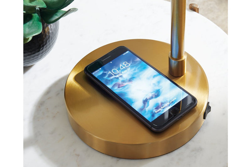 Abanson Amber/Gold Finish Desk Lamp - Gate FurnitureTable Lamp