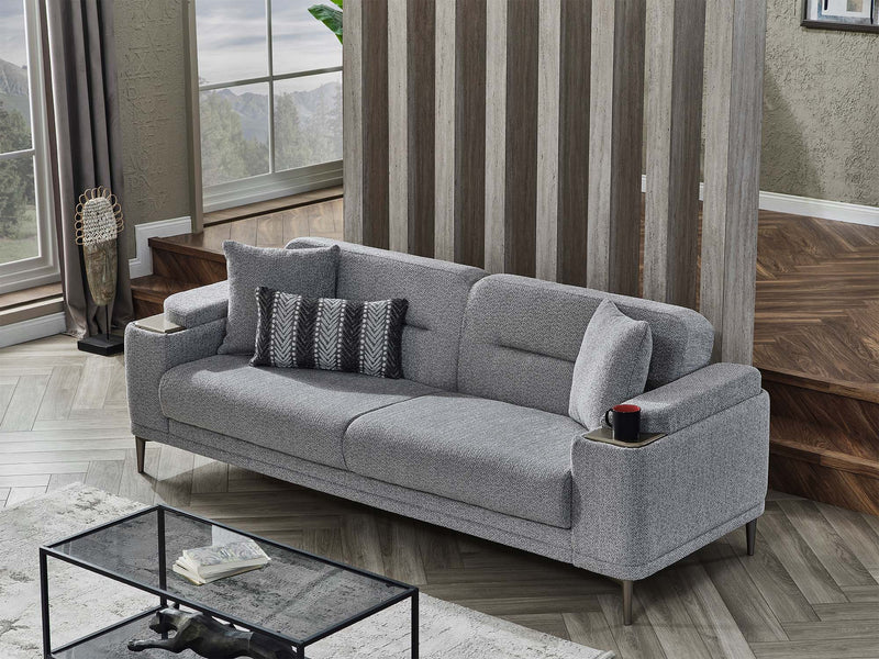 Abant 3-pieces (Sofa & Loveseat & Chair) Livingroom in Light Grey - 200-SER-ABA-PINAR17-321