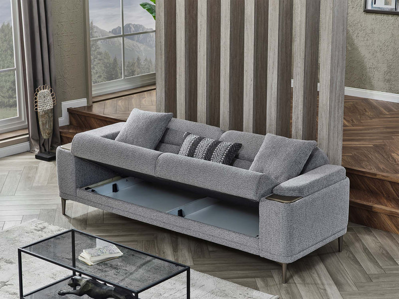 Abant 3-pieces (Sofa & Loveseat & Chair) Livingroom in Light Grey - 200-SER-ABA-PINAR17-321