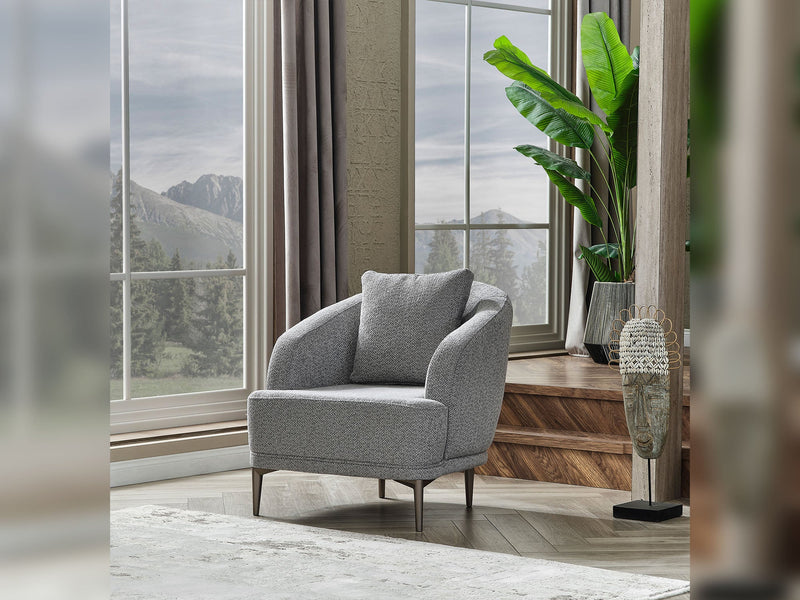 Abant 3-pieces (Sofa & Loveseat & Chair) Livingroom in Light Grey - 200-SER-ABA-PINAR17-321