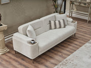 Abant 3-pieces (Sofa & Loveseat & Chair) Livingroom in Light Grey - 200-SER-ABA-PINAR17-321