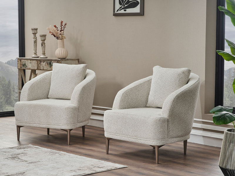 Abant 3-pieces (Sofa & Loveseat & Chair) Livingroom in Light Grey - 200-SER-ABA-PINAR17-321