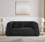 Abbington 70" Boucle Fabric Upholstered Loveseat in Black - 113Black-L