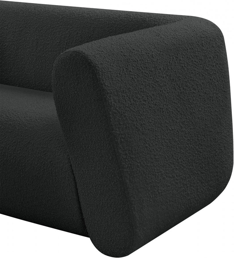 Abbington 70" Boucle Fabric Upholstered Loveseat in Black - 113Black-L
