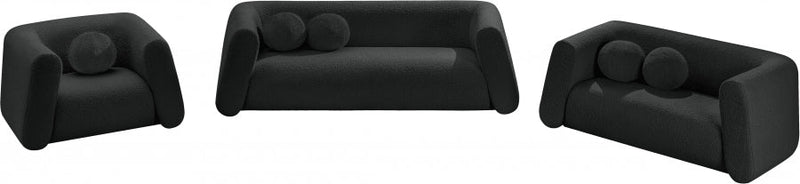 Abbington 70" Boucle Fabric Upholstered Loveseat in Black - 113Black-L