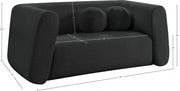 Abbington 70" Boucle Fabric Upholstered Loveseat in Black - 113Black-L