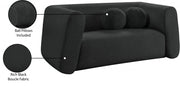 Abbington 70" Boucle Fabric Upholstered Loveseat in Black - 113Black-L