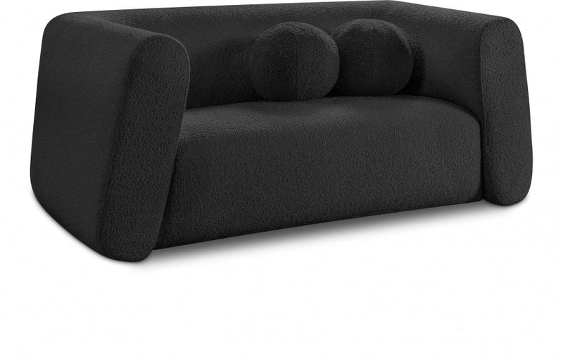 Abbington 70" Boucle Fabric Upholstered Loveseat in Black - 113Black-L