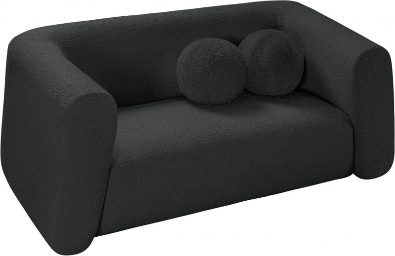 Abbington 70" Boucle Fabric Upholstered Loveseat in Black - 113Black-L