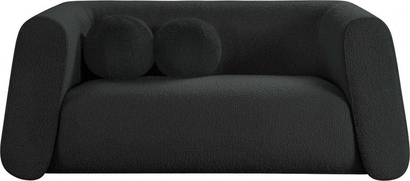 Abbington 70" Boucle Fabric Upholstered Loveseat in Black - 113Black-L