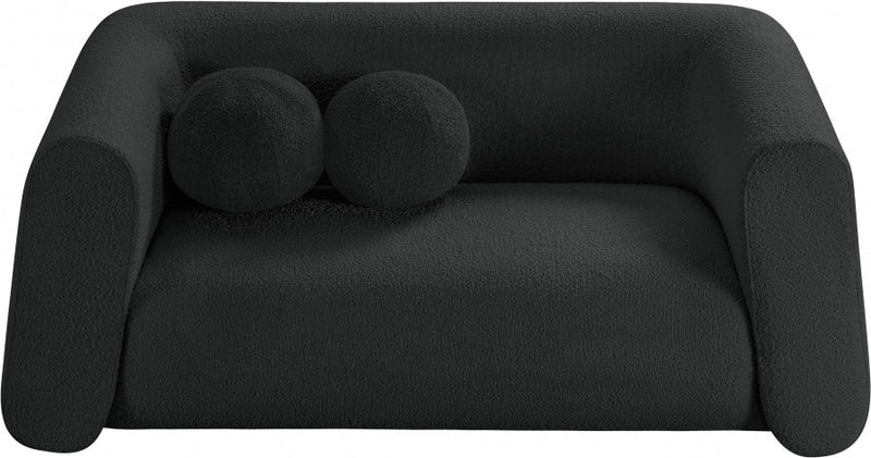 Abbington 70" Boucle Fabric Upholstered Loveseat in Black - 113Black-L
