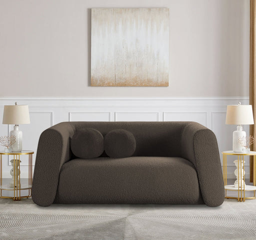 Abbington 70" Boucle Fabric Upholstered Loveseat in Brown - 113Brown-L