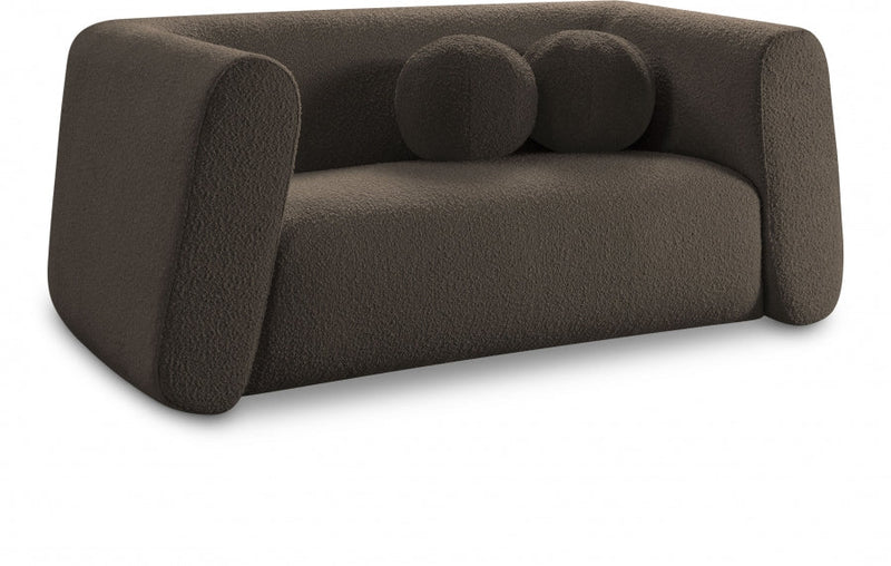 Abbington 70" Boucle Fabric Upholstered Loveseat in Brown - 113Brown-L