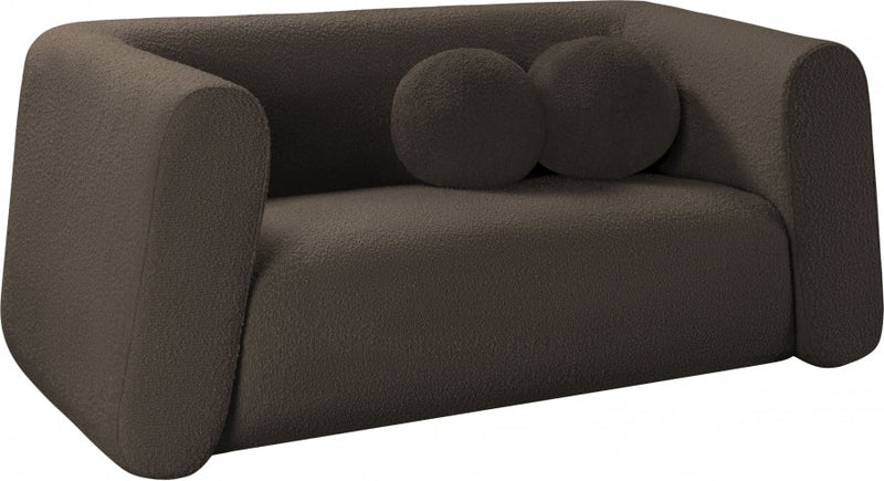Abbington 70" Boucle Fabric Upholstered Loveseat in Brown - 113Brown-L