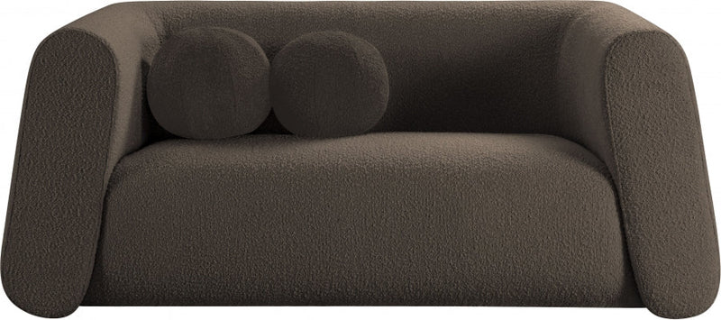 Abbington 70" Boucle Fabric Upholstered Loveseat in Brown - 113Brown-L