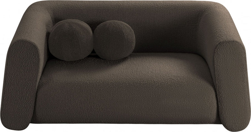Abbington 70" Boucle Fabric Upholstered Loveseat in Brown - 113Brown-L