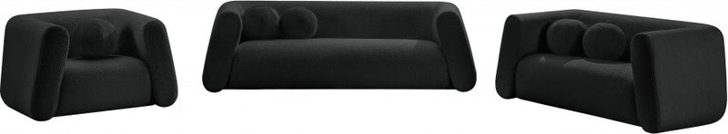 Abbington 91" Boucle Fabric Upholstered Sofa in Black - 113Black-S