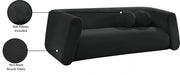 Abbington 91" Boucle Fabric Upholstered Sofa in Black - 113Black-S
