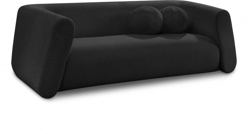 Abbington 91" Boucle Fabric Upholstered Sofa in Black - 113Black-S