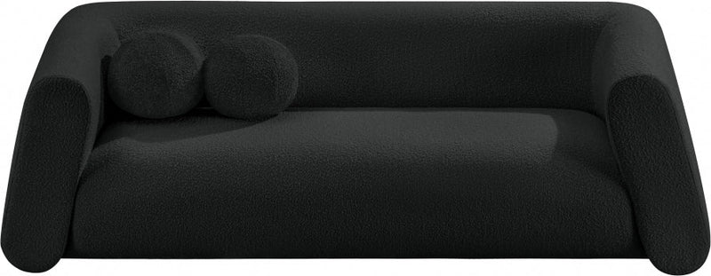 Abbington 91" Boucle Fabric Upholstered Sofa in Black - 113Black-S