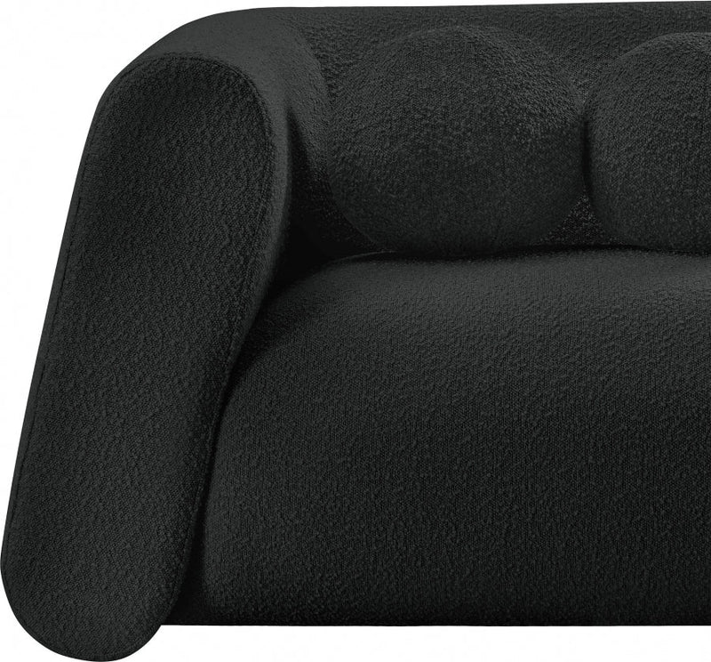 Abbington 91" Boucle Fabric Upholstered Sofa in Black - 113Black-S