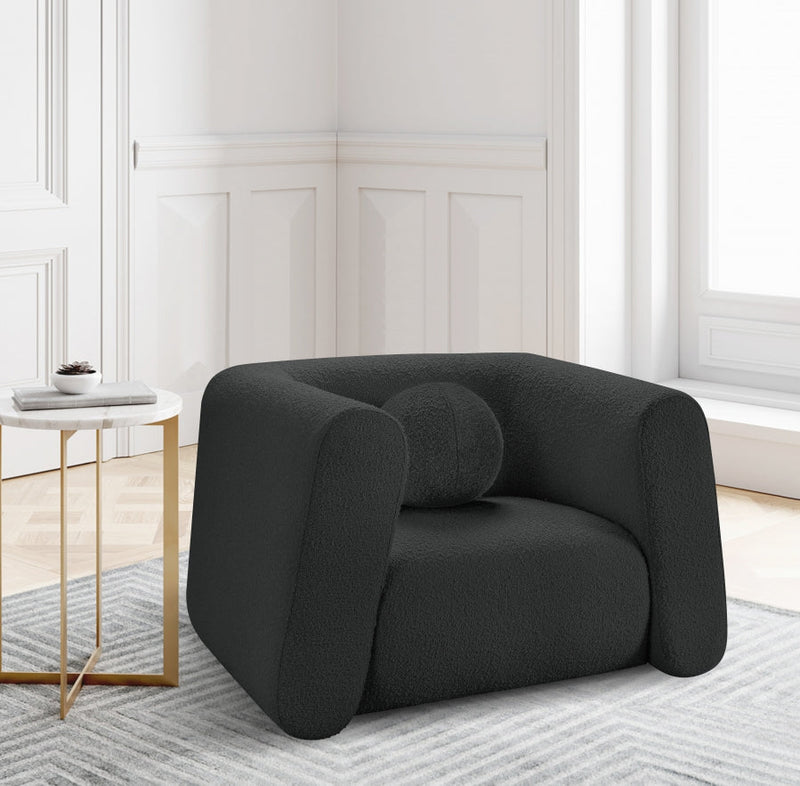 Abbington Boucle Fabric Upholstered Chair in Black - 113Black-C