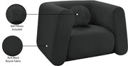 Abbington Boucle Fabric Upholstered Chair in Black - 113Black-C
