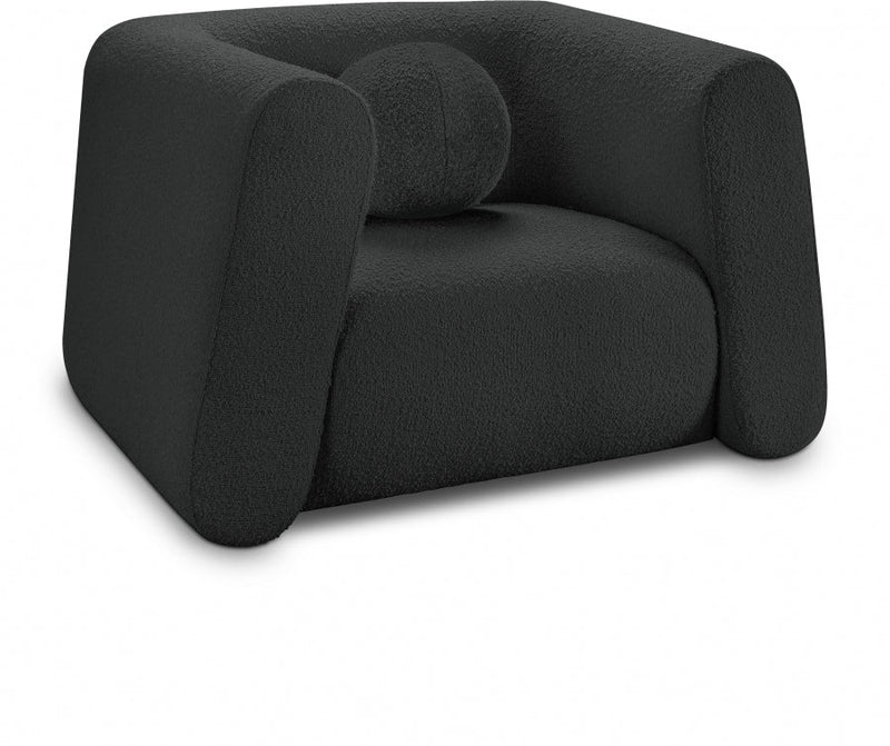 Abbington Boucle Fabric Upholstered Chair in Black - 113Black-C