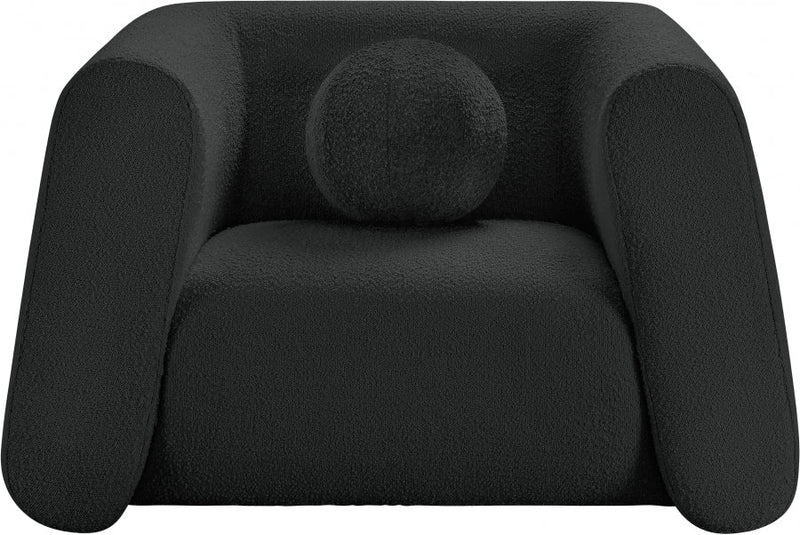 Abbington Boucle Fabric Upholstered Chair in Black - 113Black-C