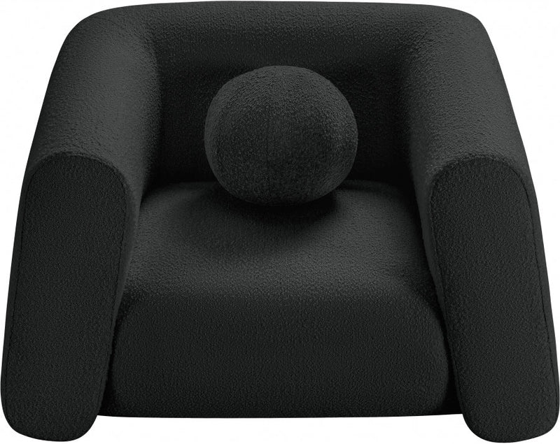 Abbington Boucle Fabric Upholstered Chair in Black - 113Black-C