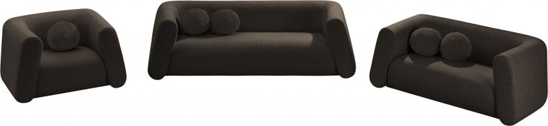 Abbington Boucle Fabric Upholstered Chair in Brown - 113Brown-C