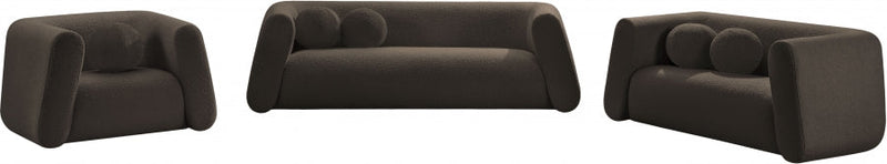 Abbington Boucle Fabric Upholstered Chair in Brown - 113Brown-C