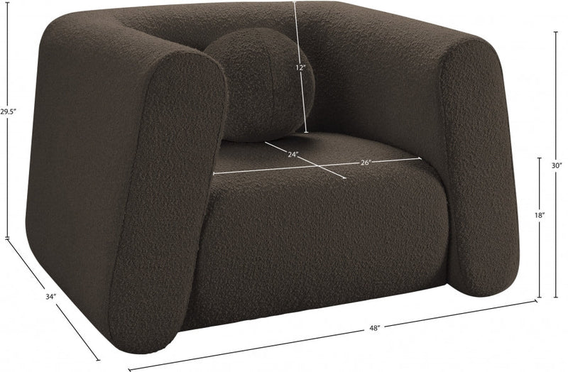 Abbington Boucle Fabric Upholstered Chair in Brown - 113Brown-C